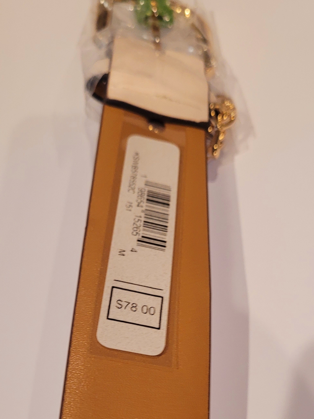 Kate Spade Cream Leather Belt with Gold Buckle - Picture 3 of 3